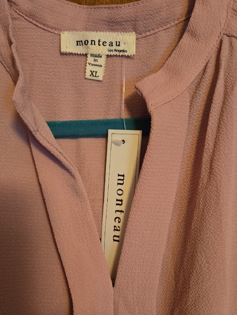 Monteau Blush Pink Belted Midi Shirt Dress - Picture 2 of 6